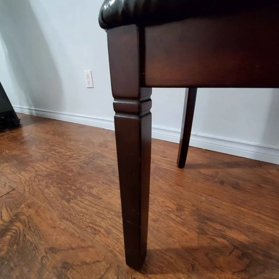 Set of 3 Brown Dining Chairs – Solid Wood Frame image indicator(6)