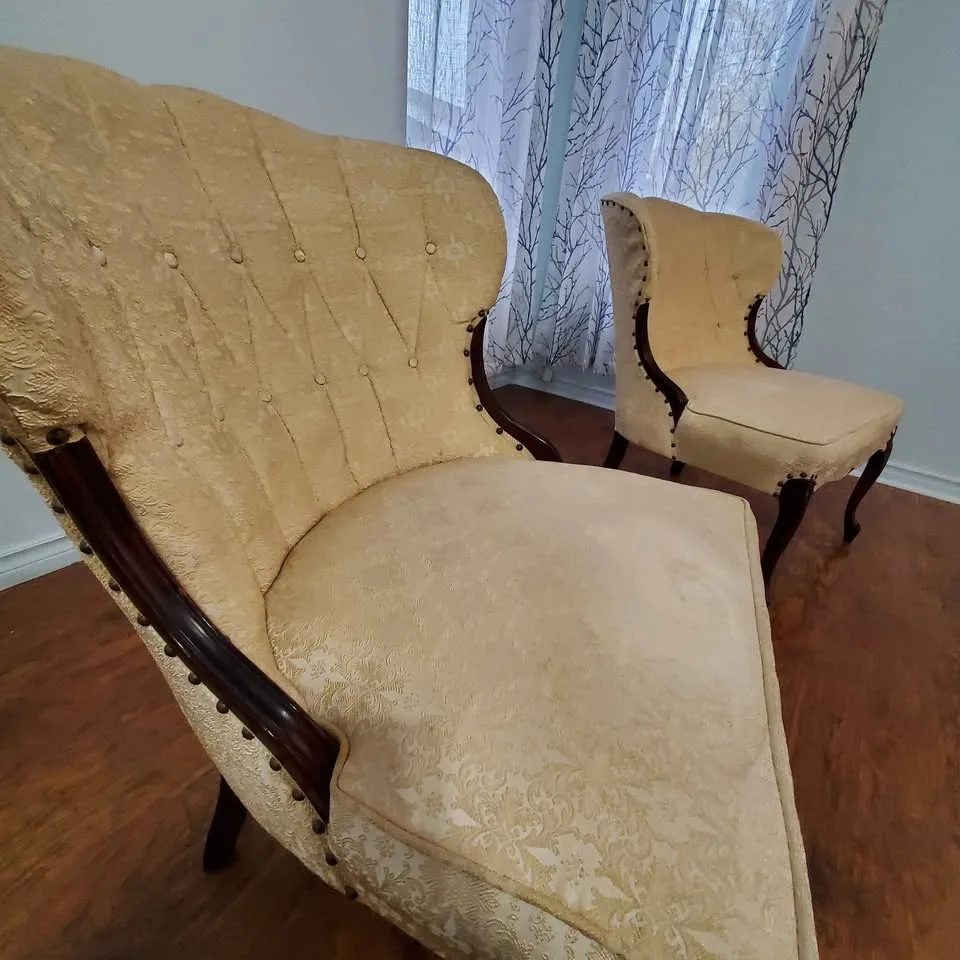 Vintage Upholstered Accent Chairs – Matching Pair image indicator(3)