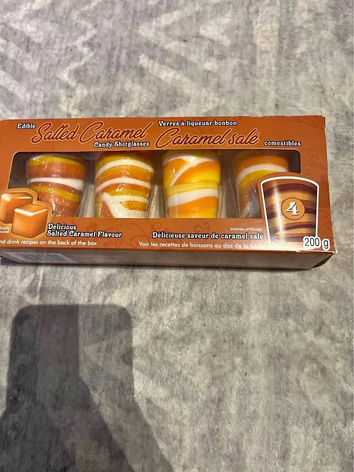 Salted Caramel Edible Shot Glasses – New, Sealed (4-pack)