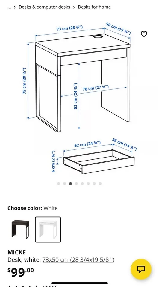 IKEA Mickie Desk + Chair image indicator(4)
