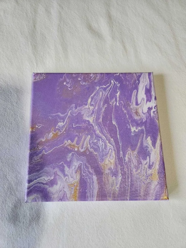Purple Abstract Acrylic Pour Painting