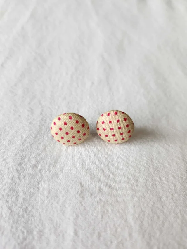 Polka dot button earrings