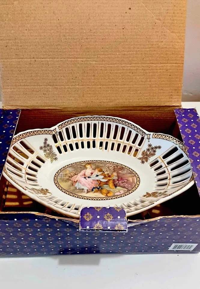 Vtg. New Porcelain Trieste Candy Bowl