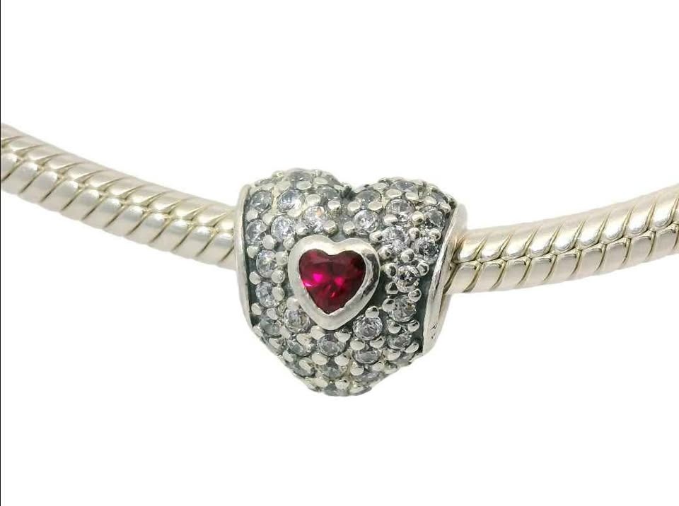 Authentic Pandora crystal heart charm bracelet - photo 4