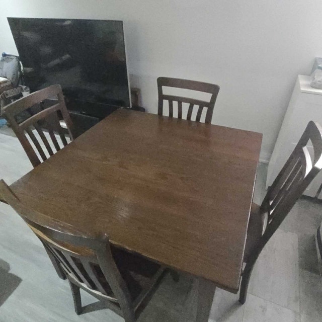 Solid Red Oak Dining Set - Mission/Craftsman Style With Chairs - photo 2
