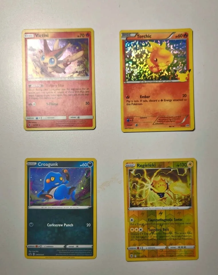 Pokemon Holo Bundle - Victini / Torchic / Regieleki / Croagunk