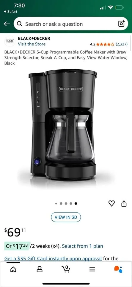 Black + Decker coffee machine ☕️