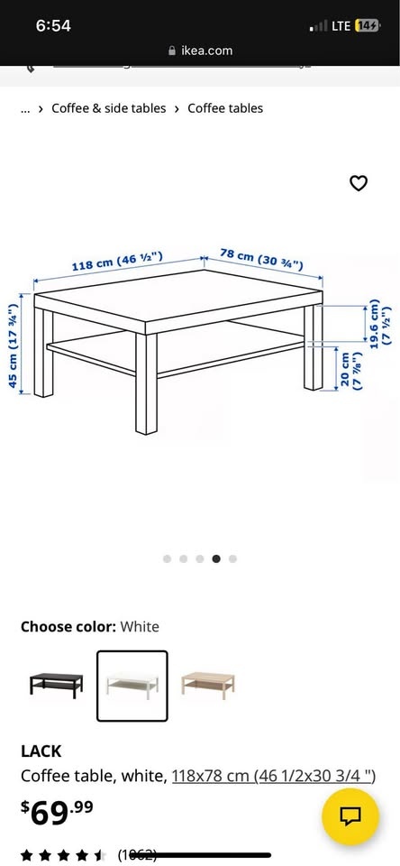 Ikea Lack Coffee Table (118x78cm)