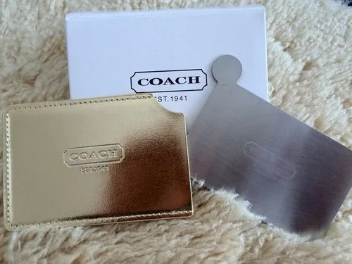 Coach VIP Gift Purple/Gold Unbreakable Mirror / Card Holder