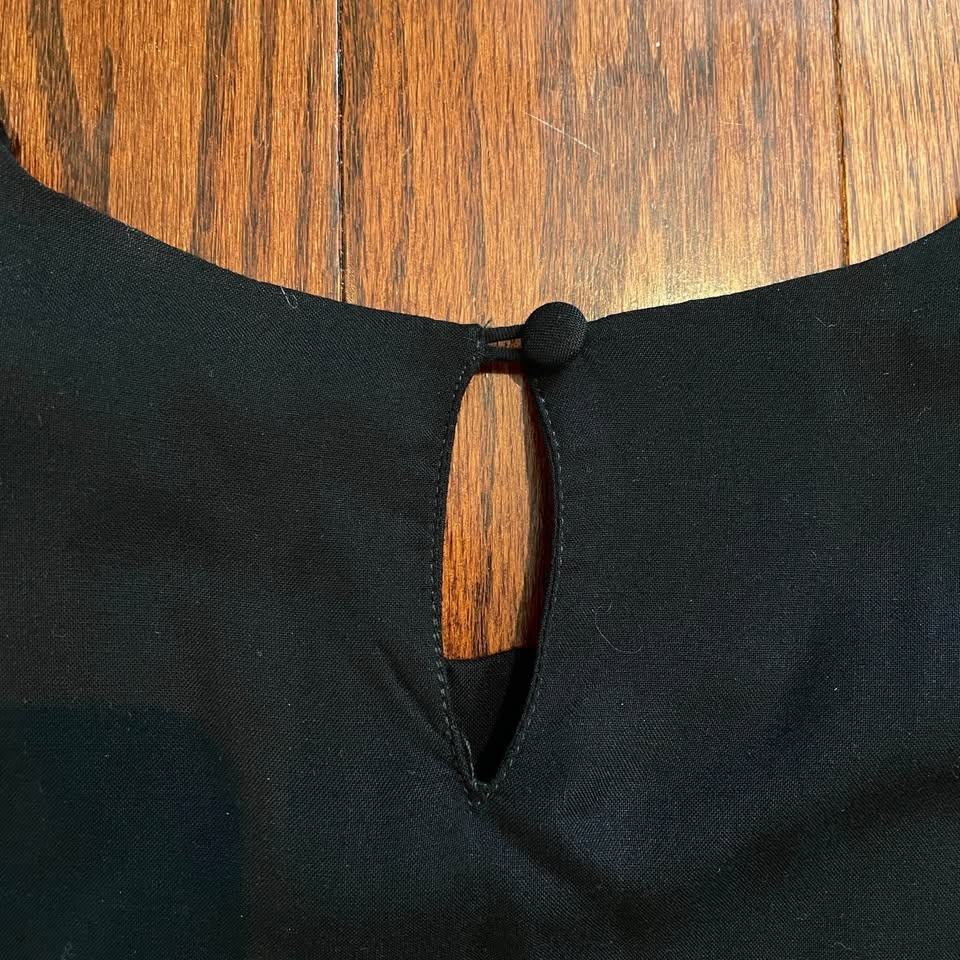 80s M-L Floral Black & White Top Shoulder Padded - photo 5