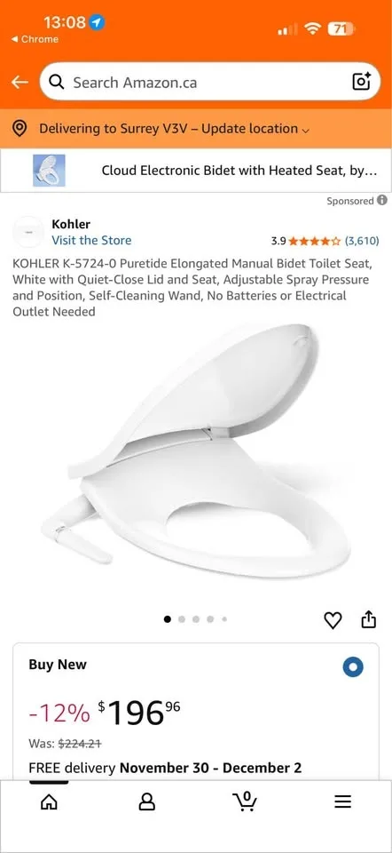 Rounded Bidet Kohler image indicator(7)