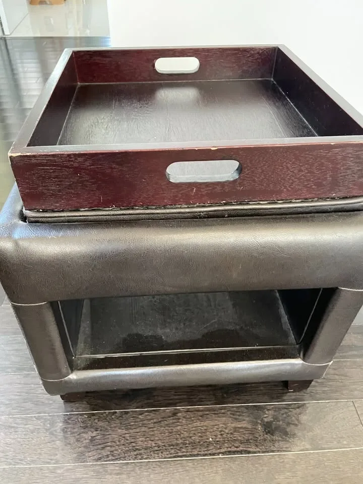 Leather Ottoman/Coffee Side Table image indicator(2)