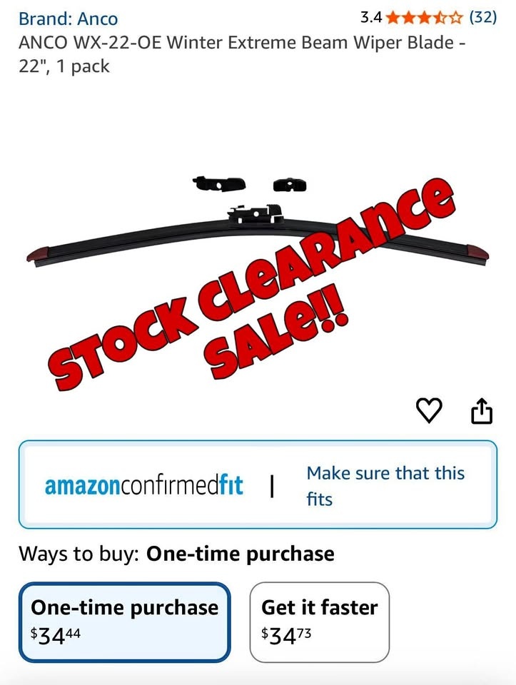 WIPER BLADES- ANCO 22 Inches