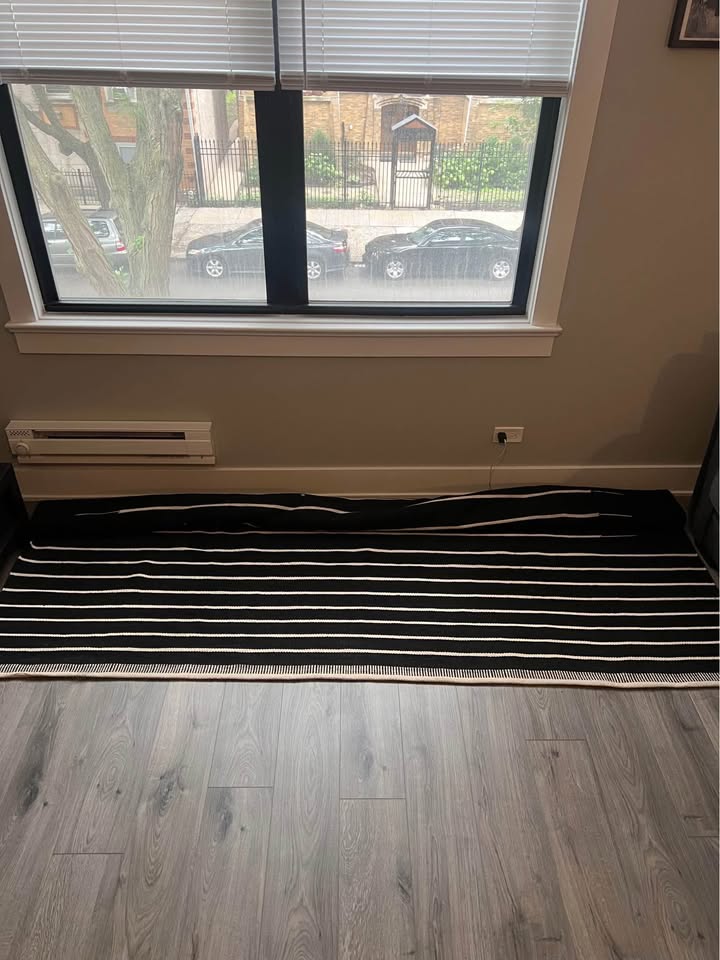 CB2 Black and White Stripe Rug - photo 3