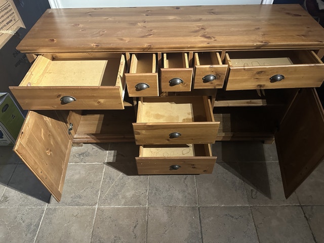 Solid Wood Cabinet with Cupboards & Drawers - photo 2