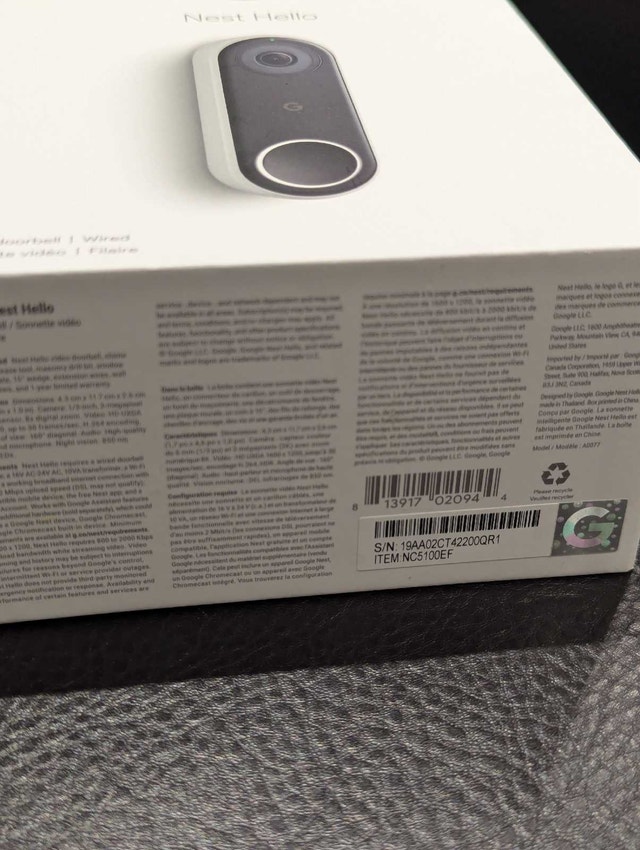 Google Nest Hello Doorbell Wired Camera *NEW* - photo 2