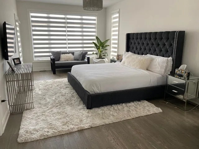 Custom King Bed Frame and Headboard with Mattress