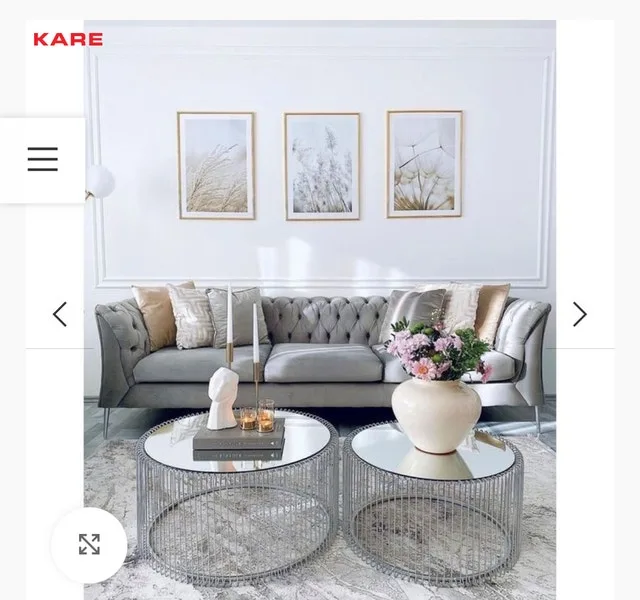 Kare Coffee Table Wire Silver (2/Set)