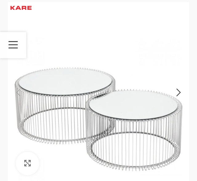 Kare Coffee Table Wire Silver (2/Set) - photo 2