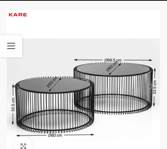 Kare Coffee Table Wire Silver (2/Set) - photo 3