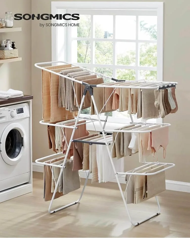🌟 NEW SONGMICS 3-Level Foldable Clothes Drying Rack