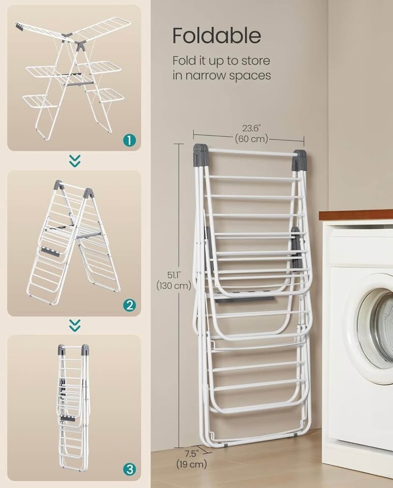 🌟 NEW SONGMICS 3-Level Foldable Clothes Drying Rack - photo 4