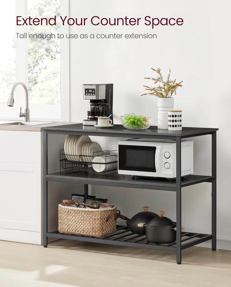 VASAGLE Kitchen Island 3‑Shelf 47.2” Worktop - photo 3