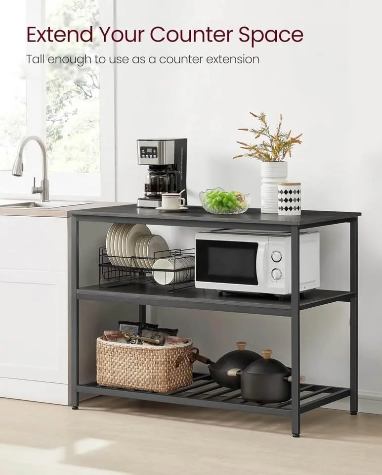 VASAGLE Kitchen Island 3‑Shelf 47.2” Worktop image indicator(3)