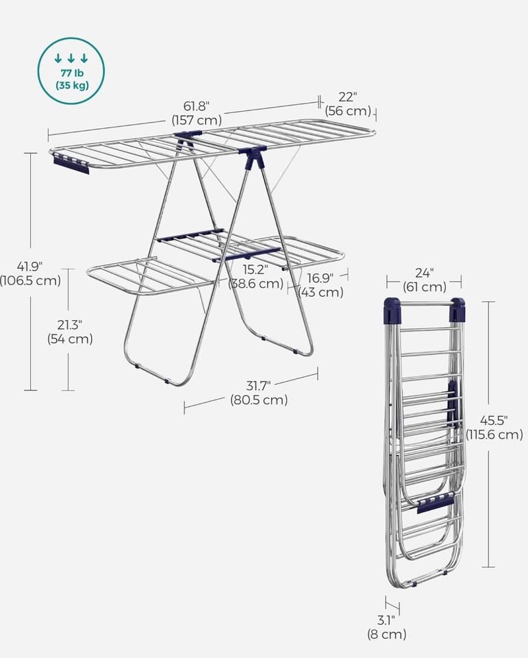 Brand New SONGMICS Drying Rack — 2-Level Foldable Airer - photo 2