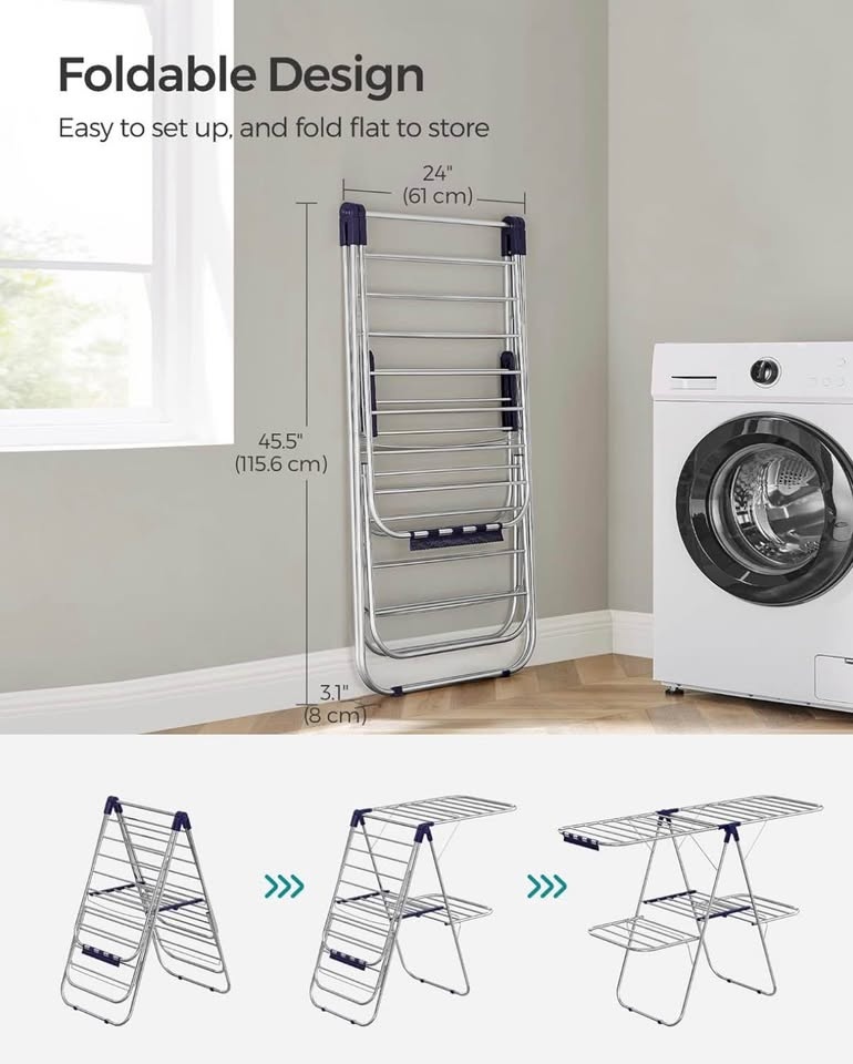 Brand New SONGMICS Drying Rack — 2-Level Foldable Airer - photo 4