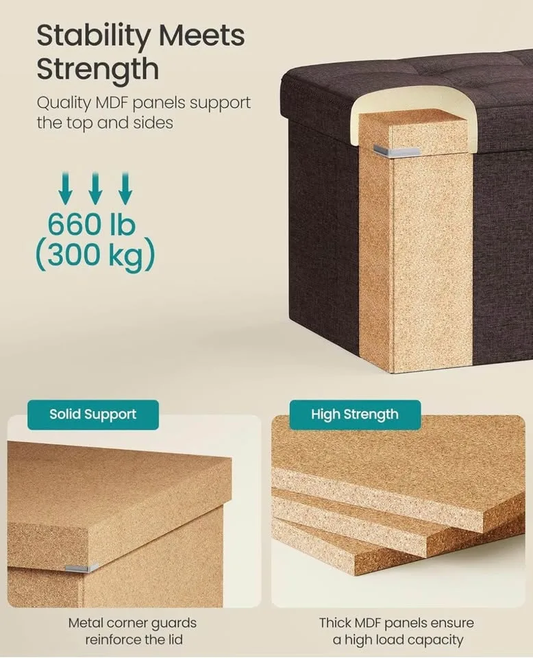 🤎 SONGMICS 110 cm Storage Ottoman Bench — Brand New image indicator(4)