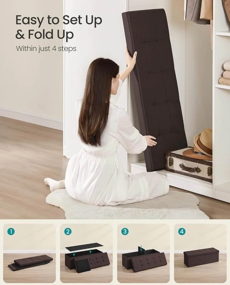 🤎 SONGMICS 110 cm Storage Ottoman Bench — Brand New image indicator(5)