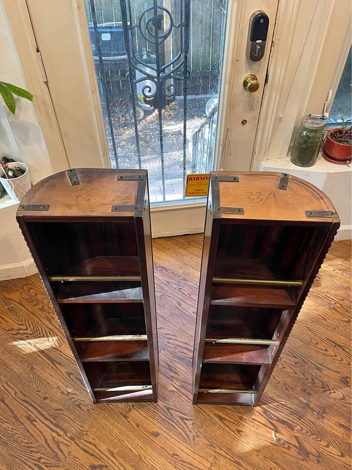 Fluted Rosewood Bar Cabinets/Display Towers -MCM/Art Deco