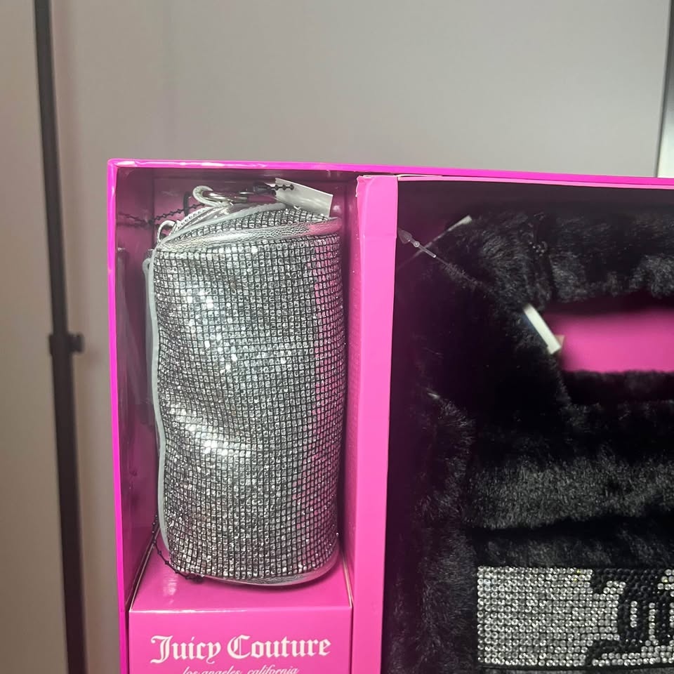 Juicy Couture Fur Bling Mini Bag Tote - Black New - photo 2