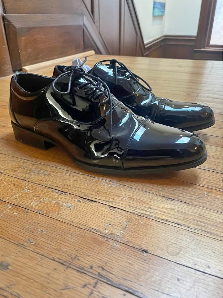 ✨ LIKE NEW! Men's Black Patent Leather Tuxedo Shoes - 9.5W