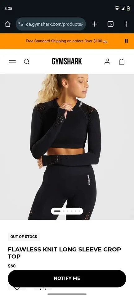 Gymshark Long Sleeve Crop Top image indicator(3)