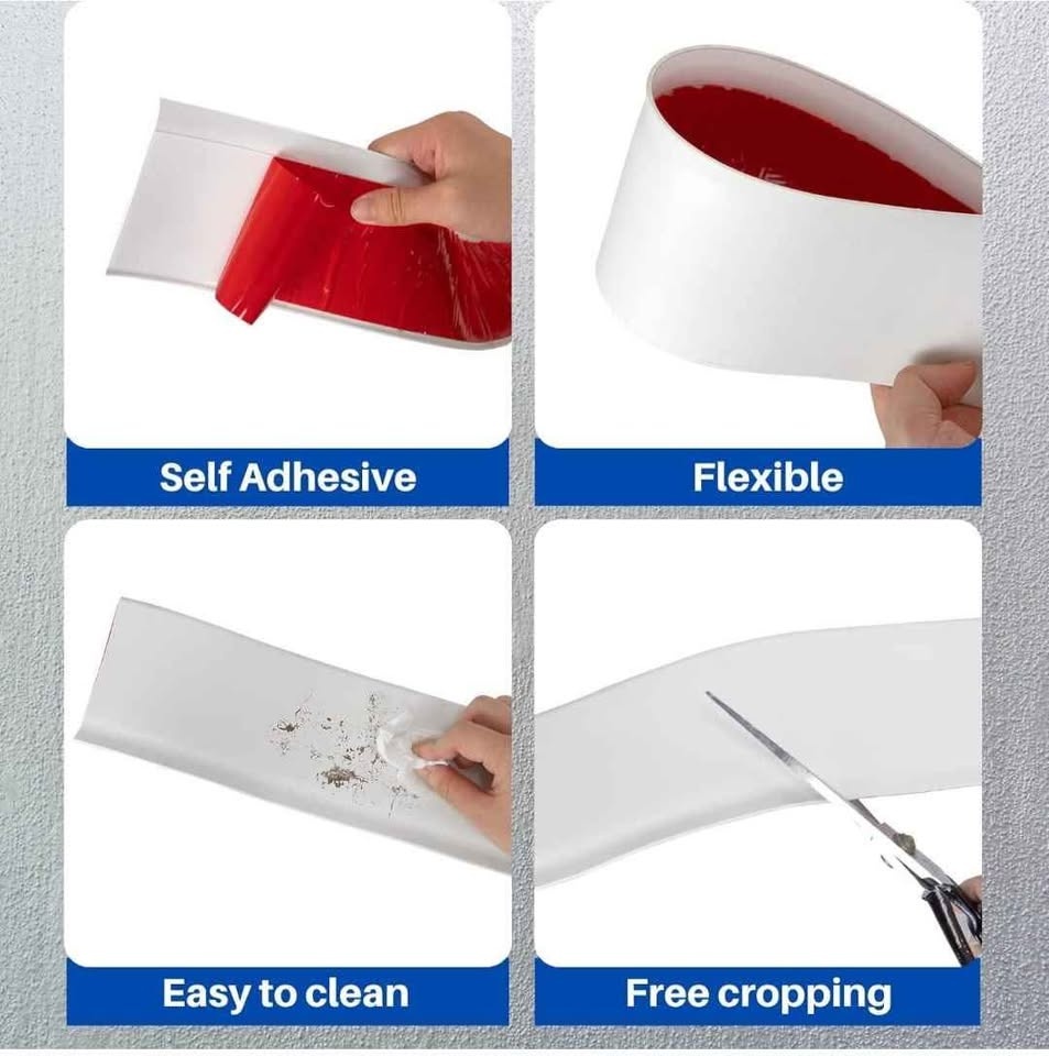 4 Inch x 40 Feet Self-Adhesive Vinyl Wall Base- white - photo 3