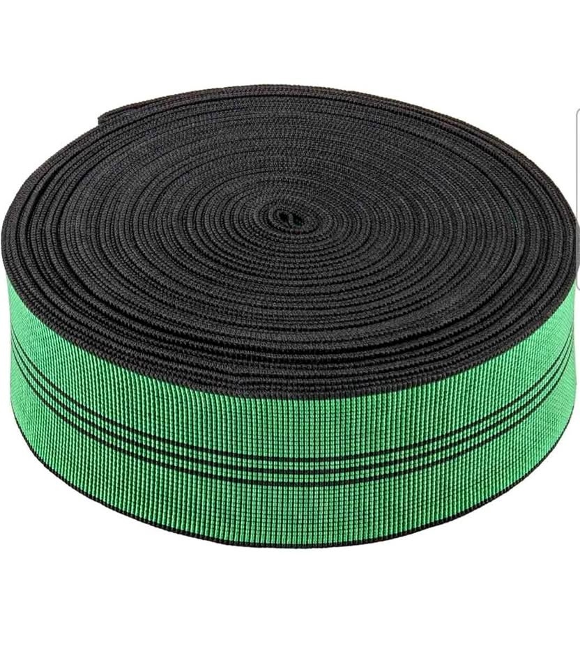 2.7" x 65.6' Sofa Elastic Webbing, Black Elastic Webbing Band, D