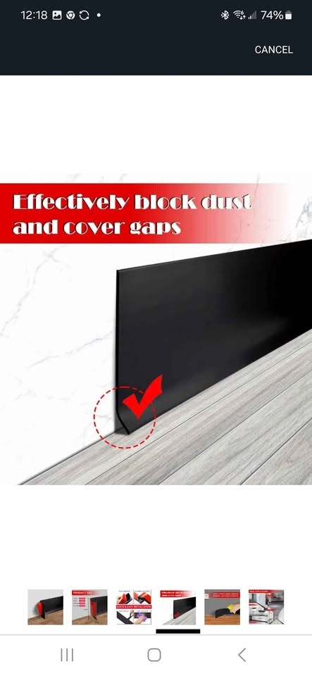 Vinyl Wall Base Baseboard Molding Trim 4"- 60 feet, black - photo 4