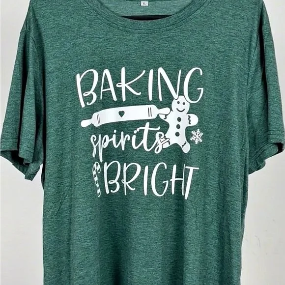Green 'Baking Spirits Bright' T-Shirt