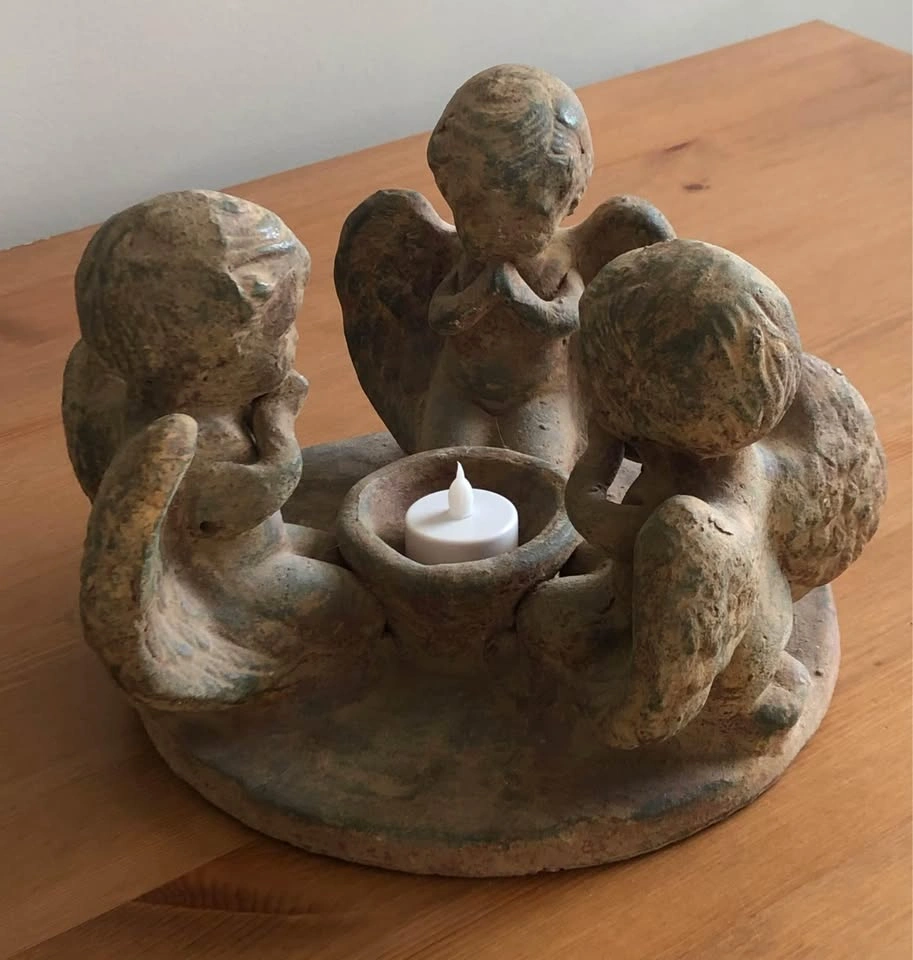 Home Garden or Memorialx Stone Cherub Tea Light Holder - photo 2