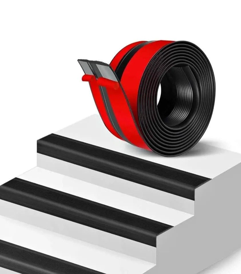 Stair Edge Trim Vinyl Stair Nose Molding 3" (20Ft, Black)