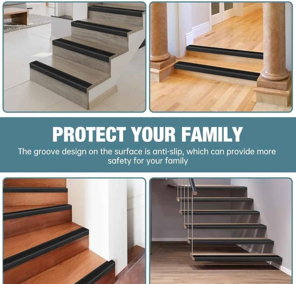 Stair Edge Trim Vinyl Stair Nose Molding 3" (20Ft, Black) - photo 4