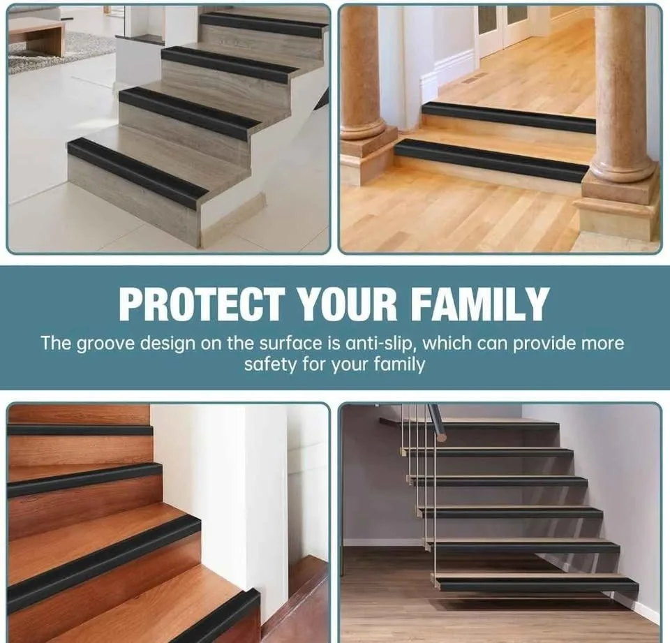 Stair Edge Trim Vinyl Stair Nose Molding 3" (20Ft, Black) image indicator(4)