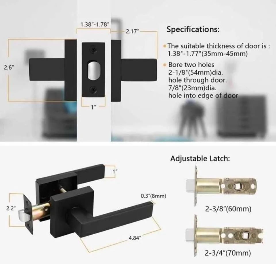Probrico Matte Black Door Levers - 2 Sets image indicator(2)
