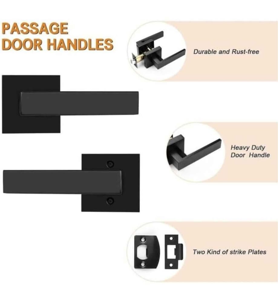 Probrico Matte Black Door Levers - 2 Sets - photo 3