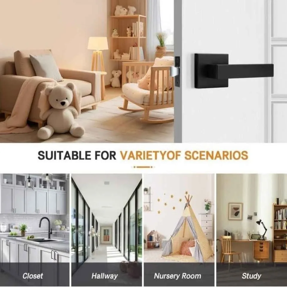 Probrico Matte Black Door Levers - 2 Sets image indicator(6)