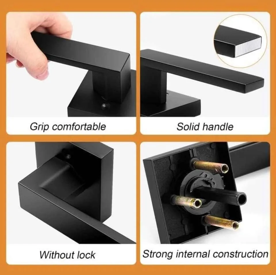 Probrico Matte Black Door Levers - 2 Sets image indicator(8)