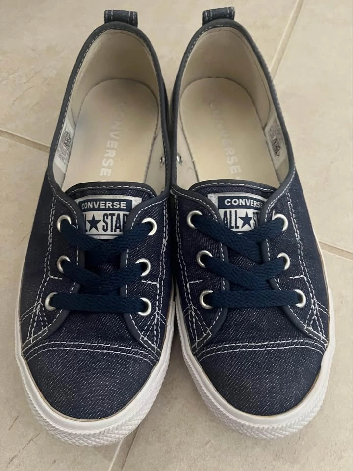 limited edition denim converse with heart 7.5 - photo 2