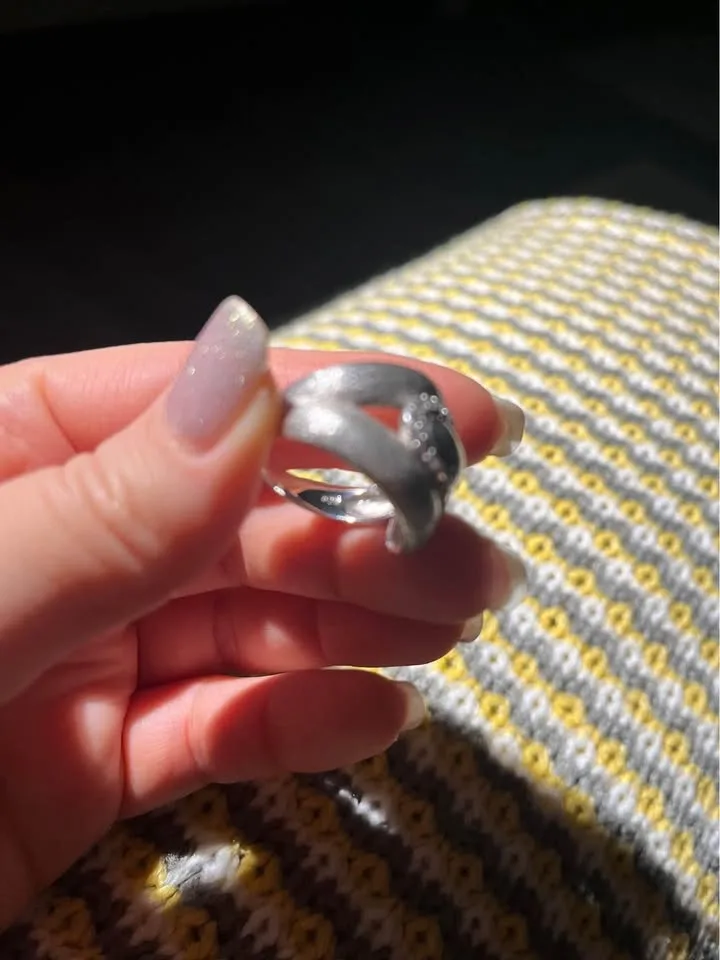 Silver ring with zircon size 7.5, 8 - photo 2
